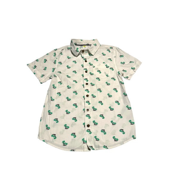 Crazy 8 Other - Crazy 8 Boys White Palm Tree Print Short Sleeve Button Down Shirt Size M 7-8